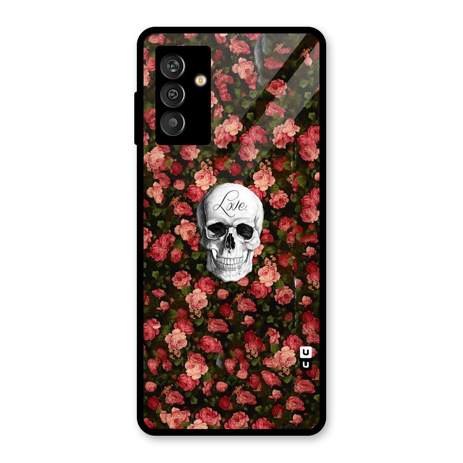 Floral Skull Love Glass Back Case for Galaxy M13
