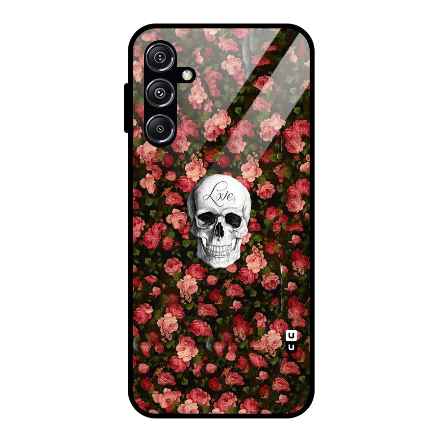Floral Skull Love Glass Back Case for Galaxy M34 5G