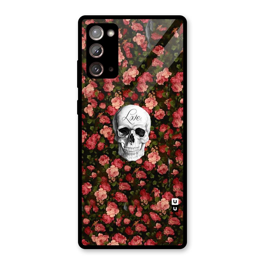 Floral Skull Love Glass Back Case for Galaxy Note 20