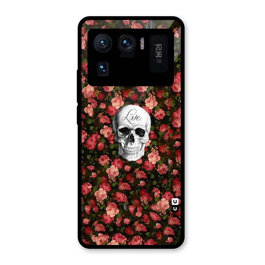 Floral Skull Love Glass Back Case for Mi 11 Ultra