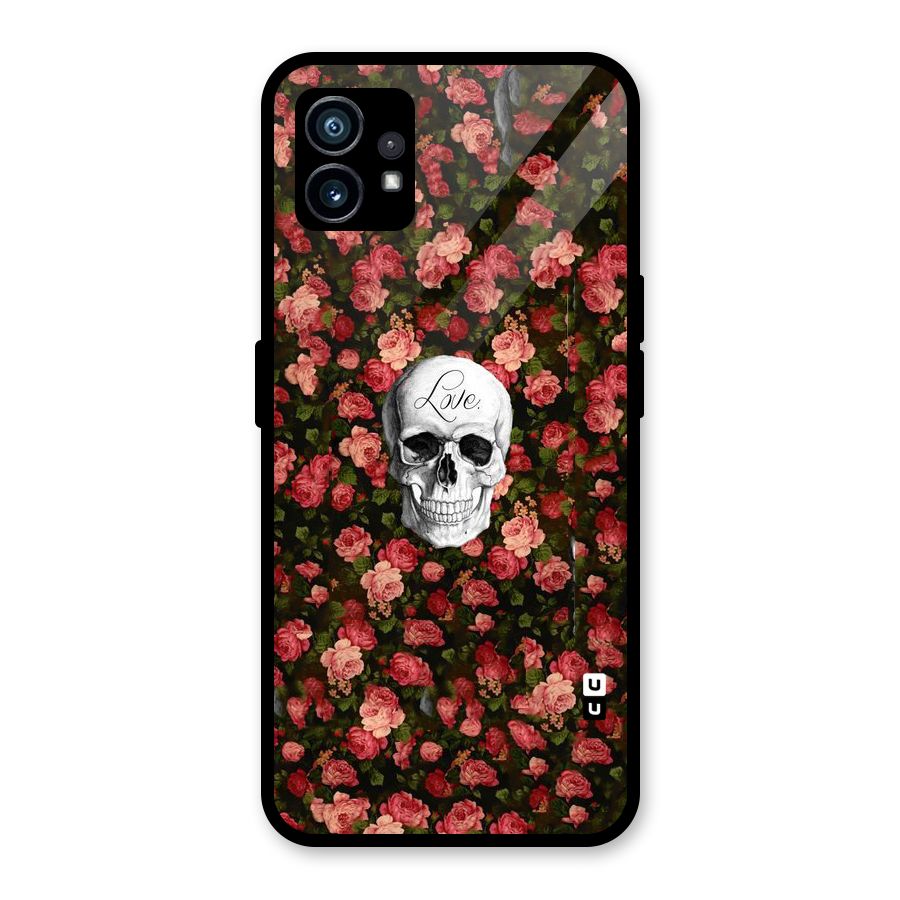 Floral Skull Love Glass Back Case for Nothing Phone 1