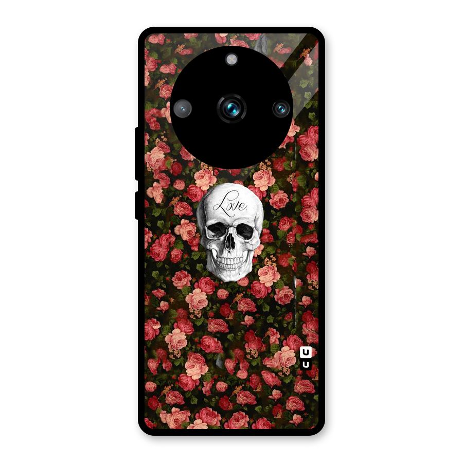Floral Skull Love Glass Back Case for Realme 11 Pro