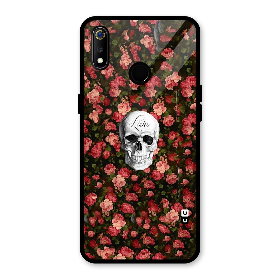 Floral Skull Love Glass Back Case for Realme 3i