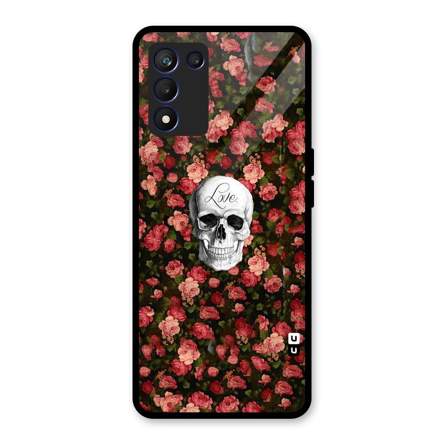 Floral Skull Love Glass Back Case for Realme 9 5G Speed