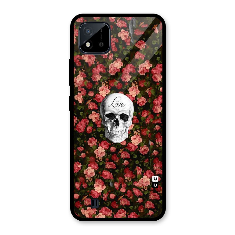 Floral Skull Love Glass Back Case for Realme C11 2021