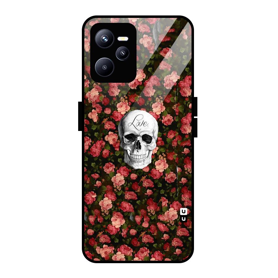 Floral Skull Love Glass Back Case for Realme C35