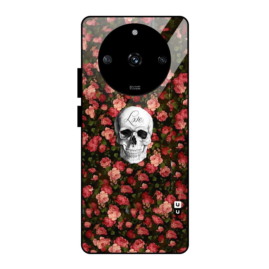 Floral Skull Love Glass Back Case for Realme Narzo 60 5G