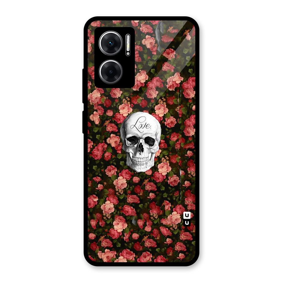 Floral Skull Love Glass Back Case for Redmi 11 Prime 5G