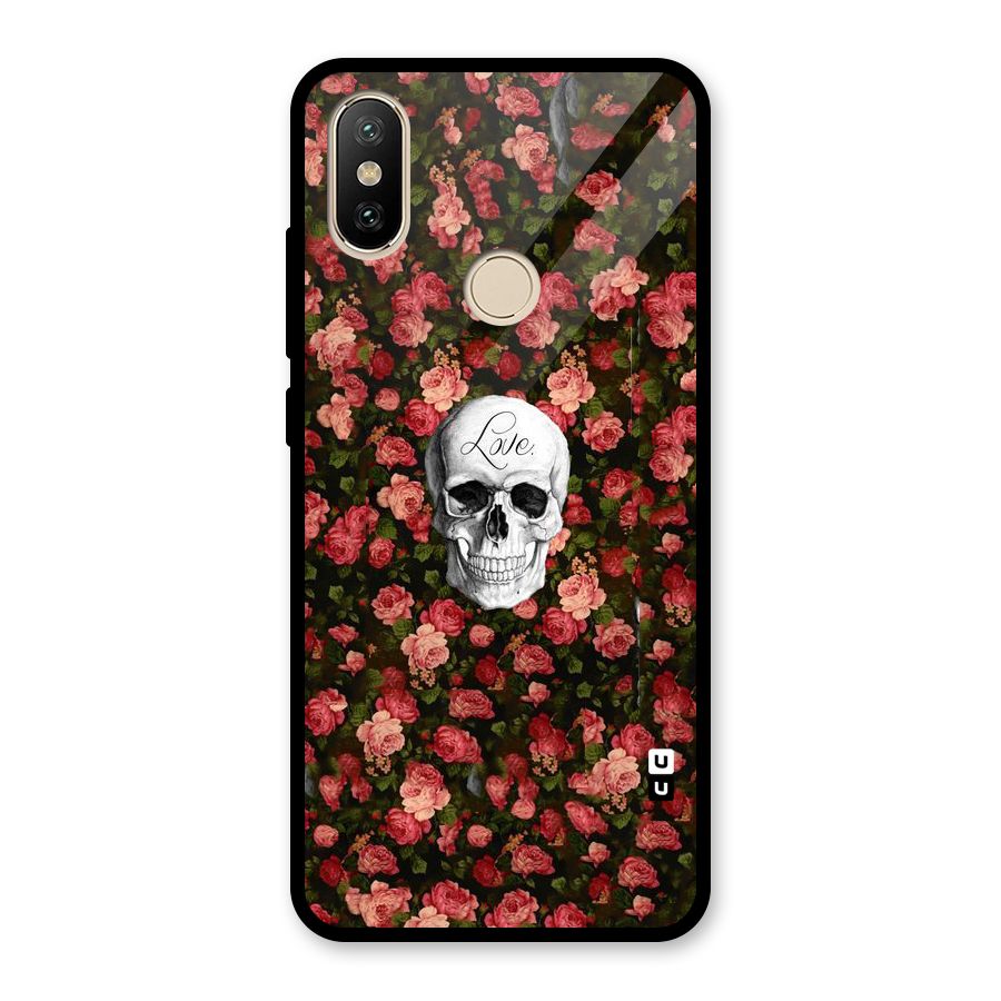 Floral Skull Love Glass Back Case for Redmi A2