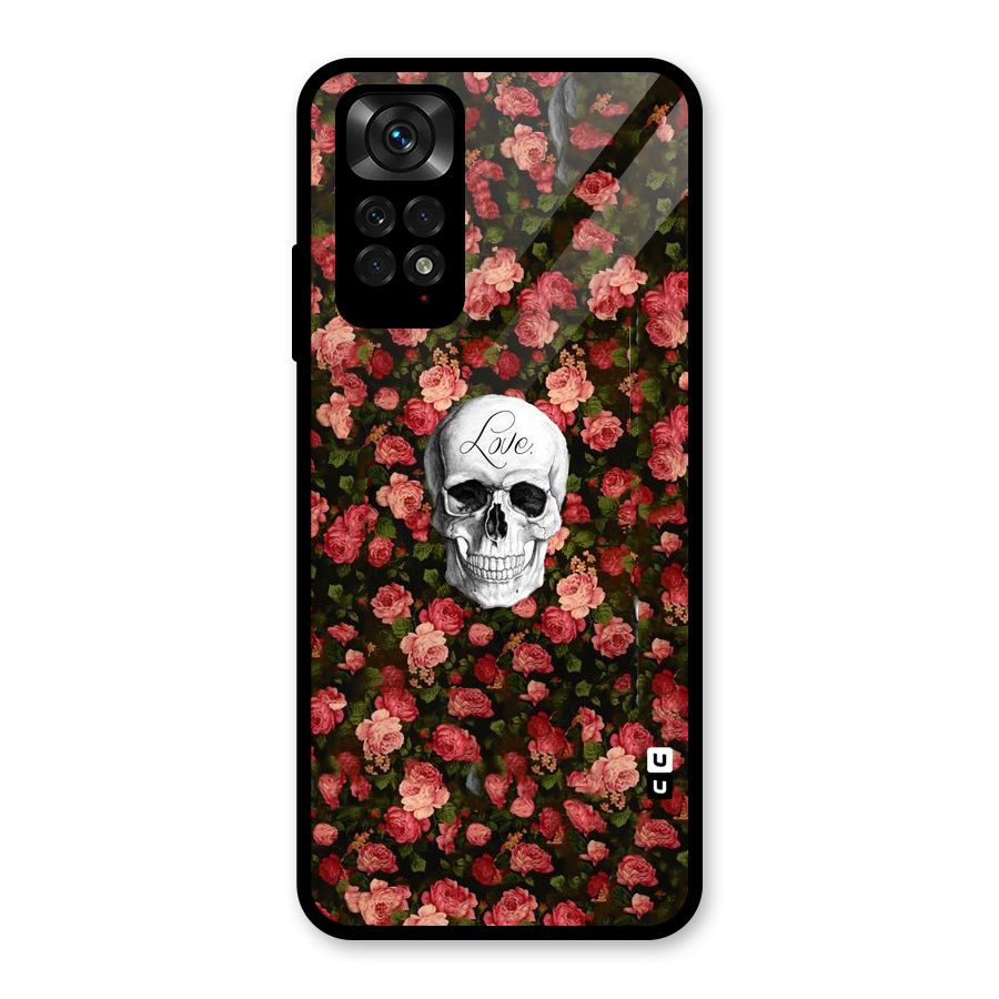 Floral Skull Love Glass Back Case for Redmi Note 11S