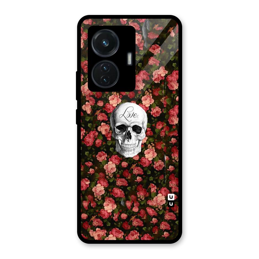 Floral Skull Love Glass Back Case for Vivo T1 44W