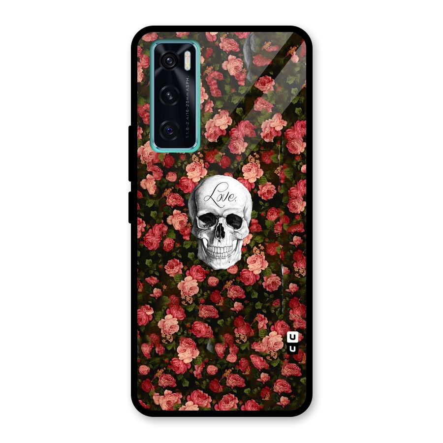 Floral Skull Love Glass Back Case for Vivo V20 SE