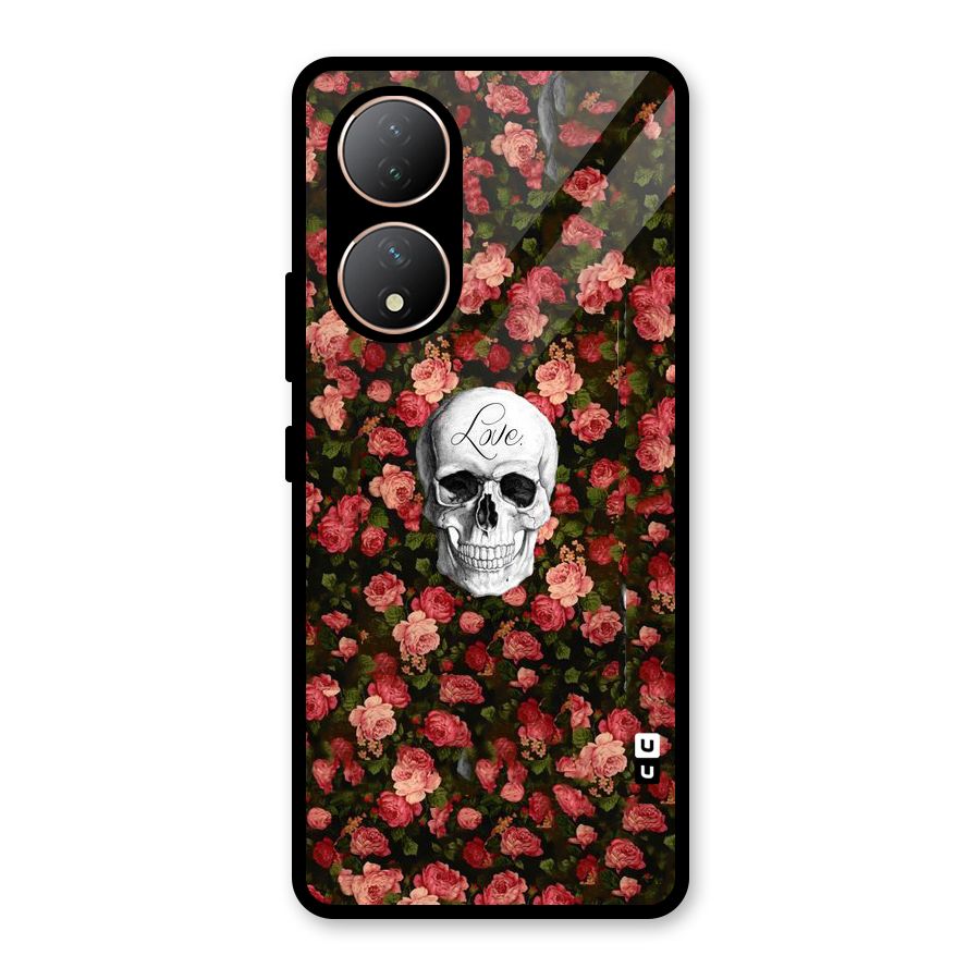 Floral Skull Love Glass Back Case for Vivo Y100A