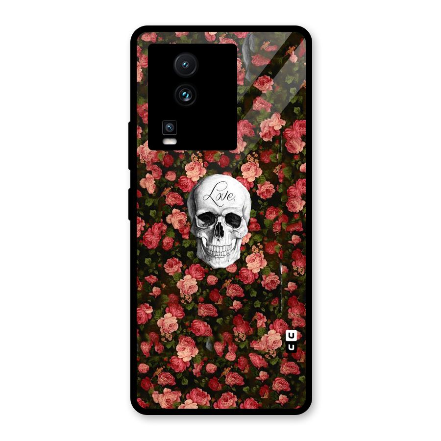 Floral Skull Love Glass Back Case for Vivo iQOO Neo 7 Pro