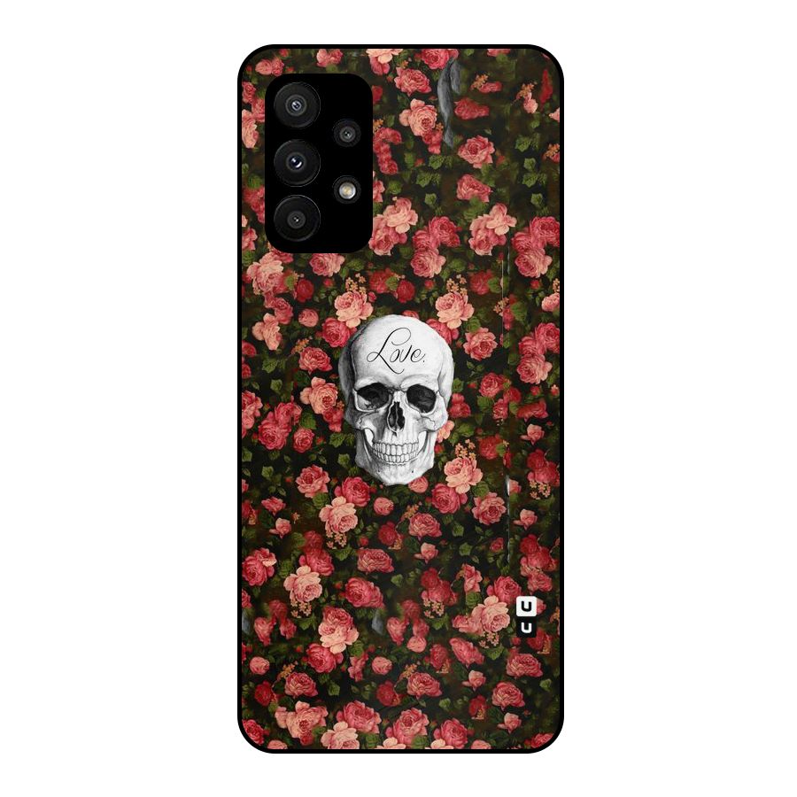 Floral Skull Love Metal Back Case for Galaxy A23