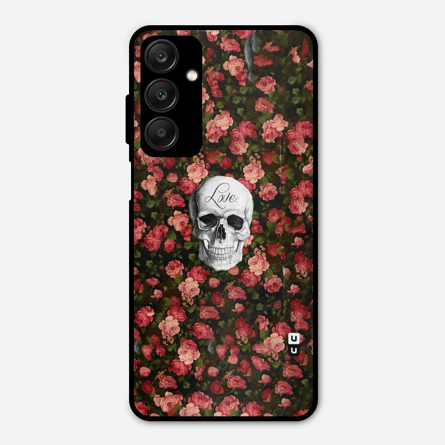 Floral Skull Love Metal Back Case for Galaxy A25 5G