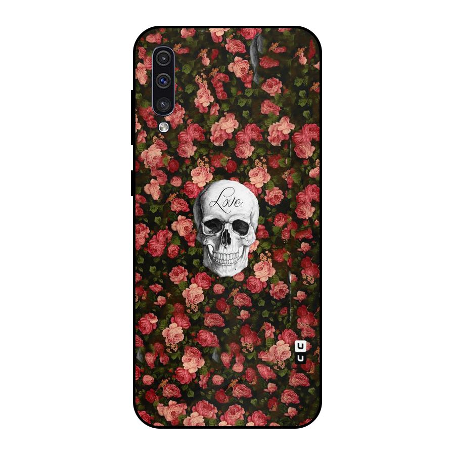 Floral Skull Love Metal Back Case for Galaxy A30s