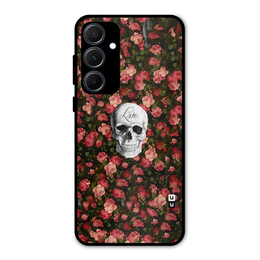 Floral Skull Love Metal Back Case for Galaxy A35