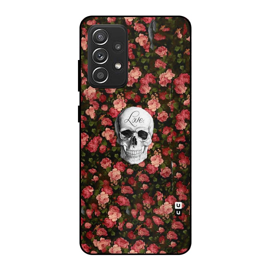 Floral Skull Love Metal Back Case for Galaxy A52s 5G