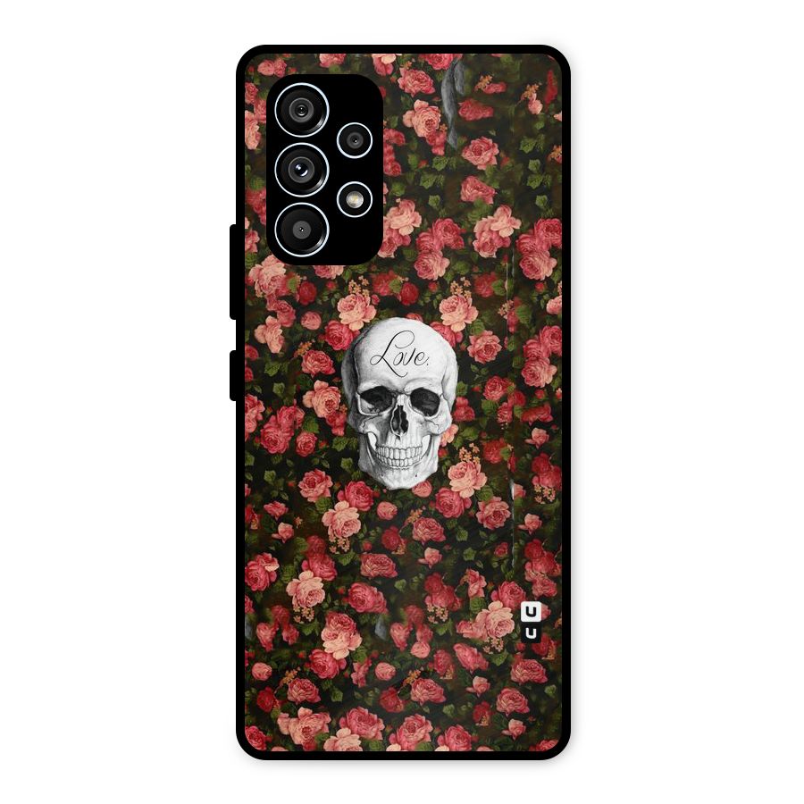 Floral Skull Love Metal Back Case for Galaxy A53 5G