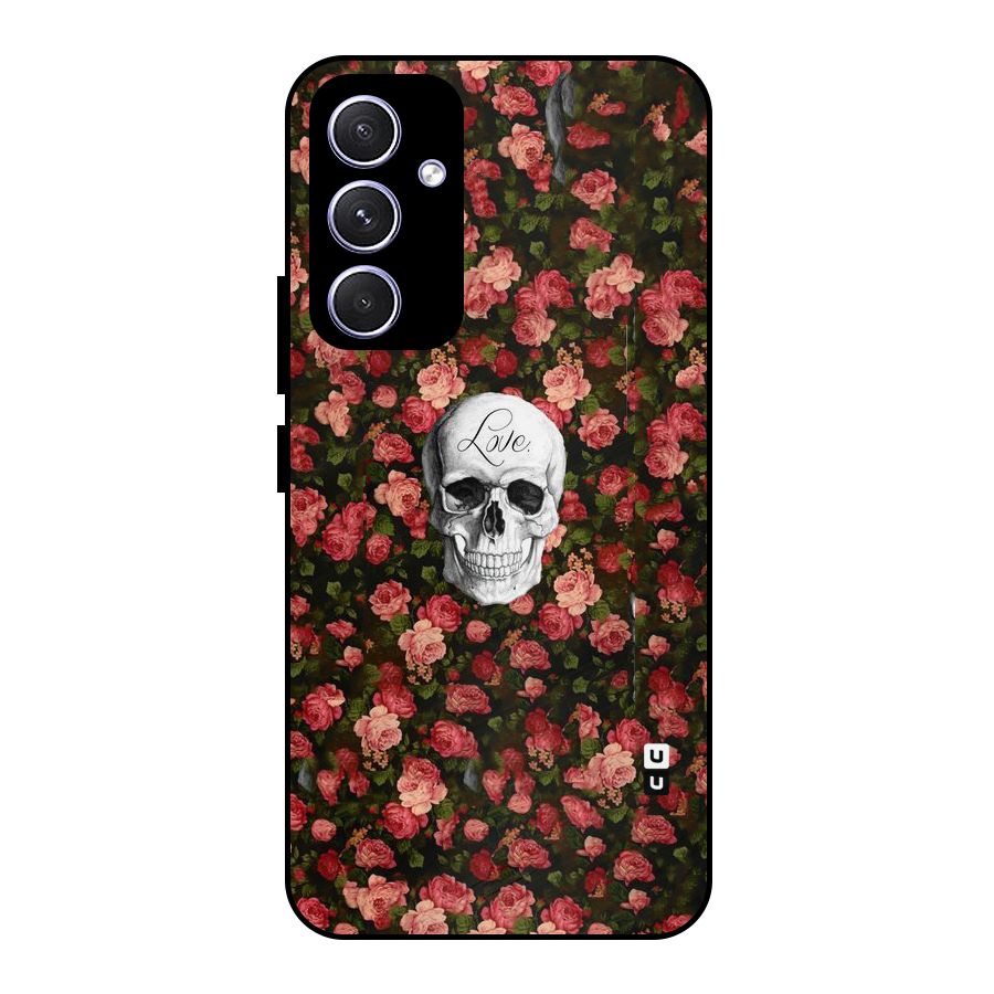 Floral Skull Love Metal Back Case for Galaxy A54