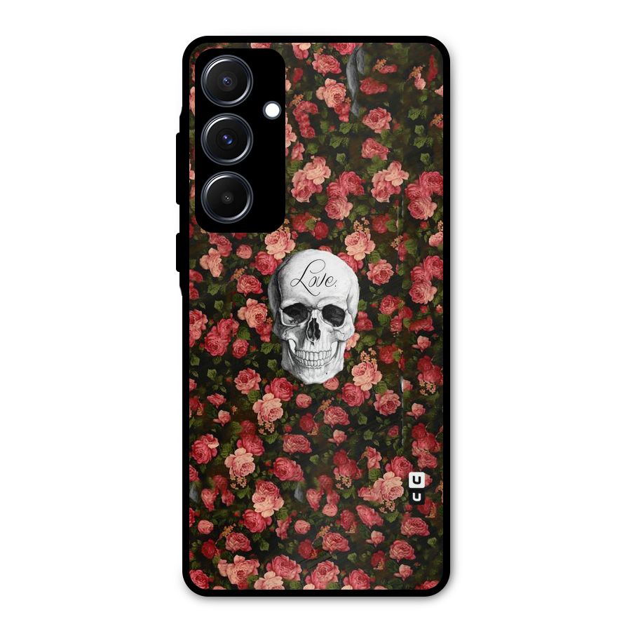 Floral Skull Love Metal Back Case for Galaxy A55