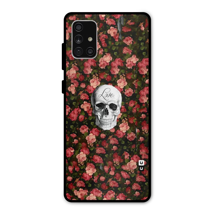 Floral Skull Love Metal Back Case for Galaxy A71