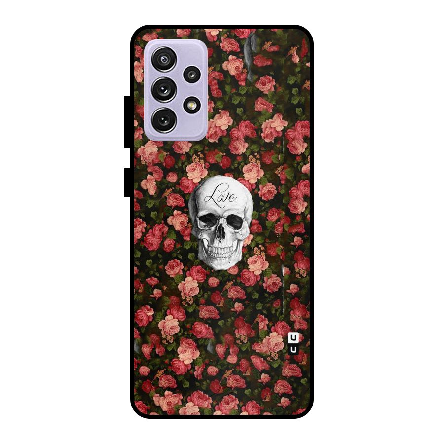 Floral Skull Love Metal Back Case for Galaxy A72