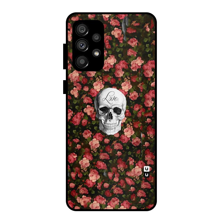 Floral Skull Love Metal Back Case for Galaxy A73 5G