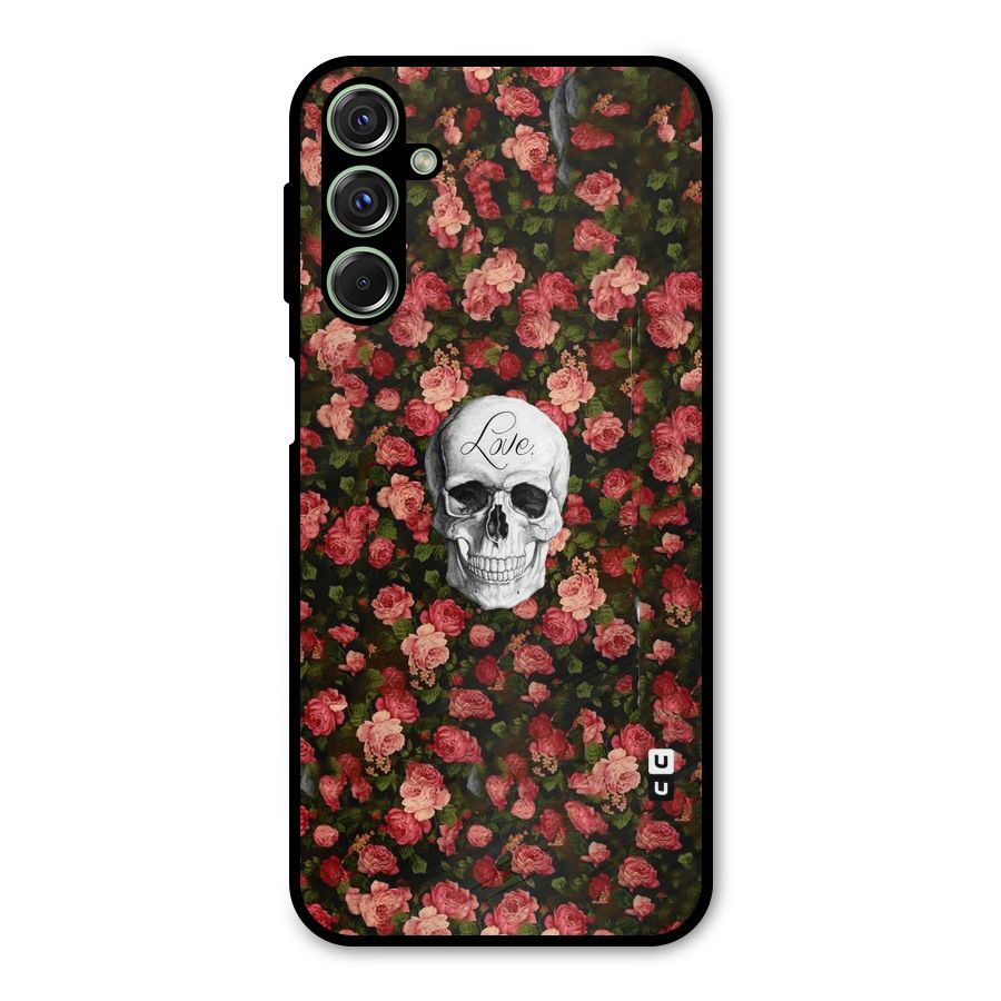 Floral Skull Love Metal Back Case for Galaxy F34