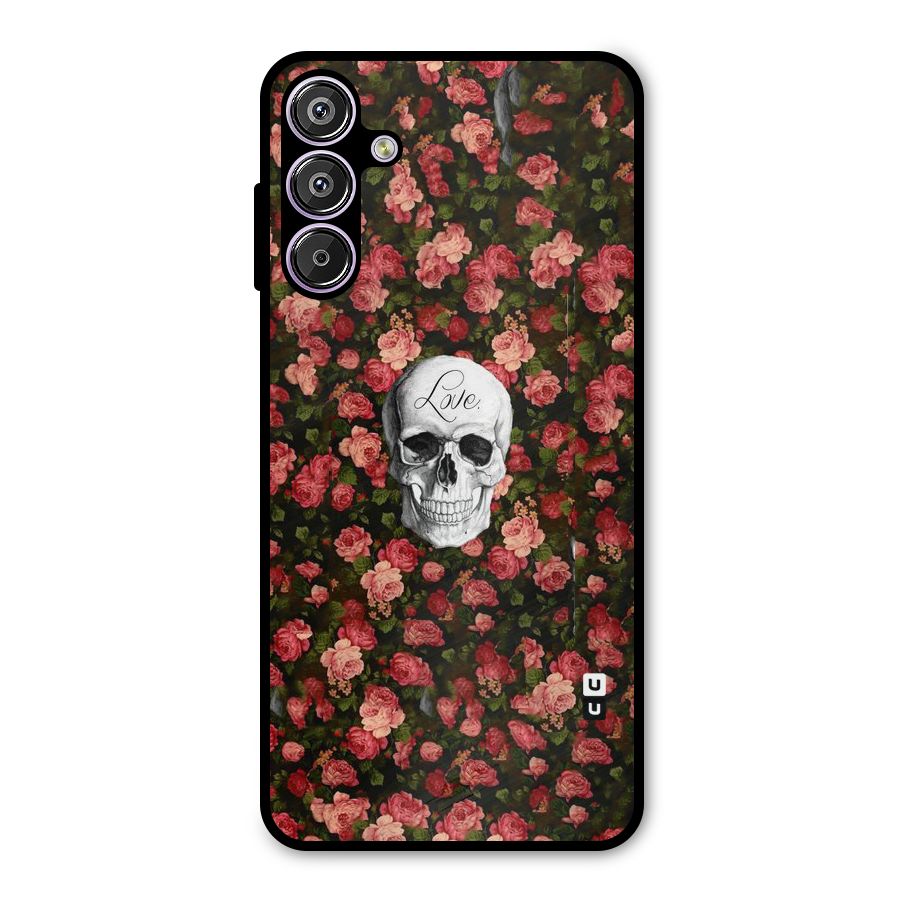 Floral Skull Love Metal Back Case for Galaxy M15