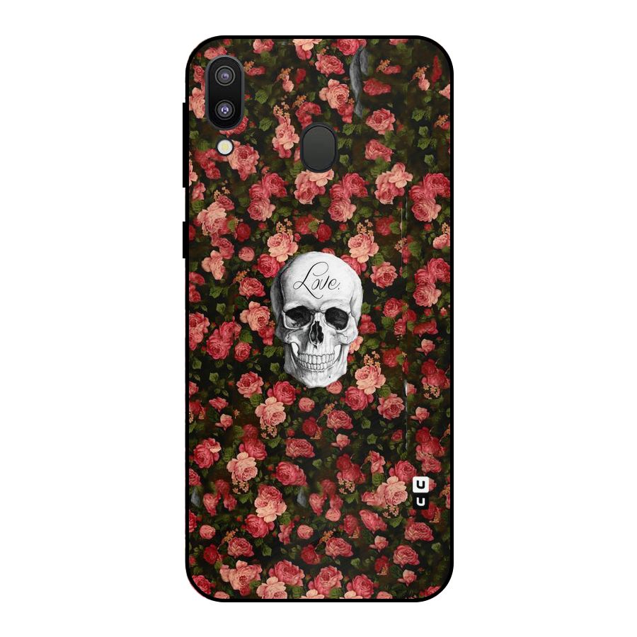Floral Skull Love Metal Back Case for Galaxy M20
