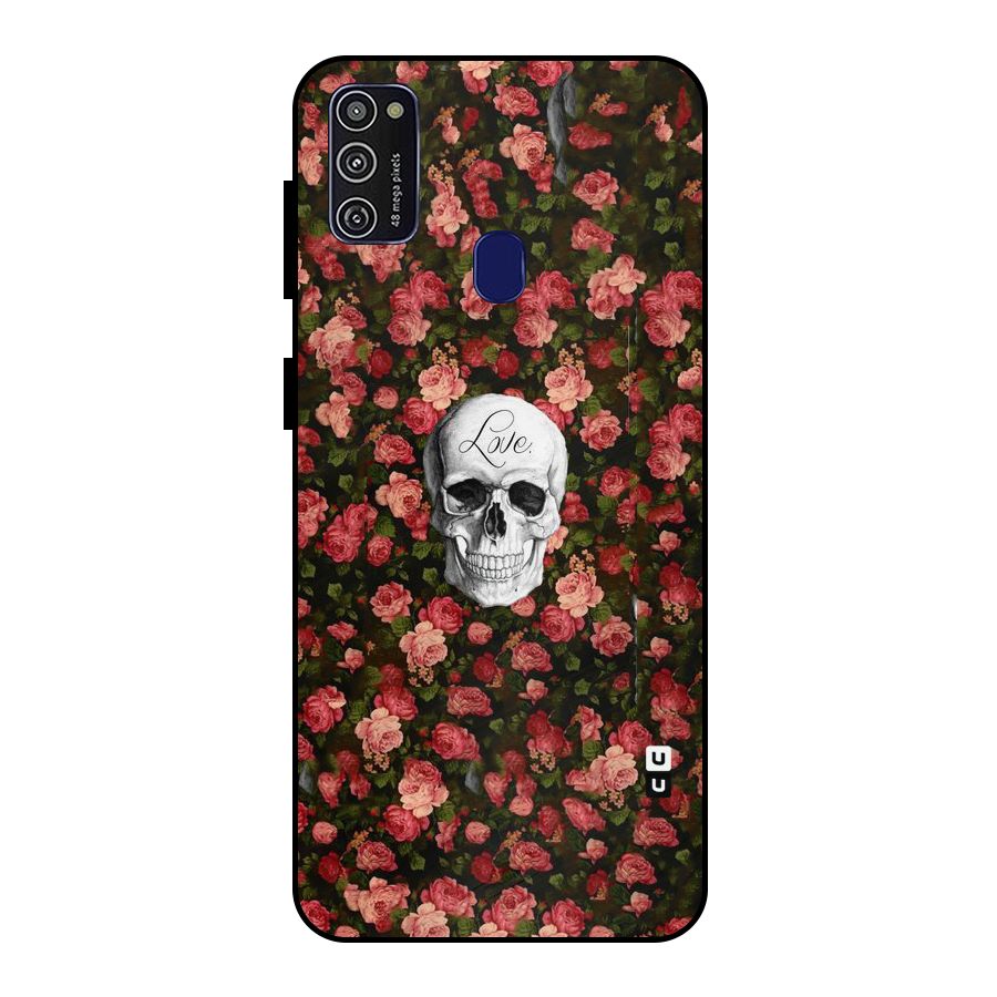 Floral Skull Love Metal Back Case for Galaxy M21