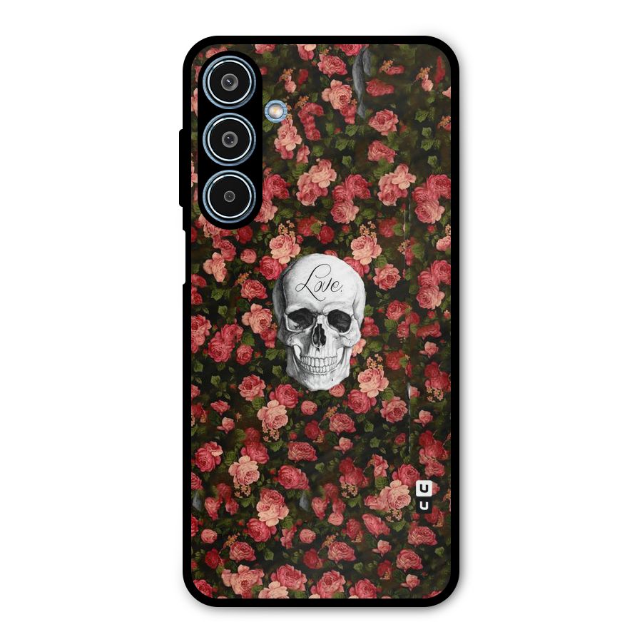 Floral Skull Love Metal Back Case for Galaxy M35