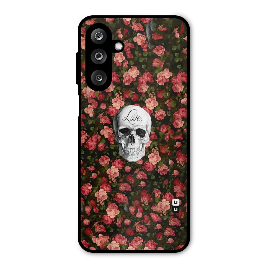Floral Skull Love Metal Back Case for Galaxy M36