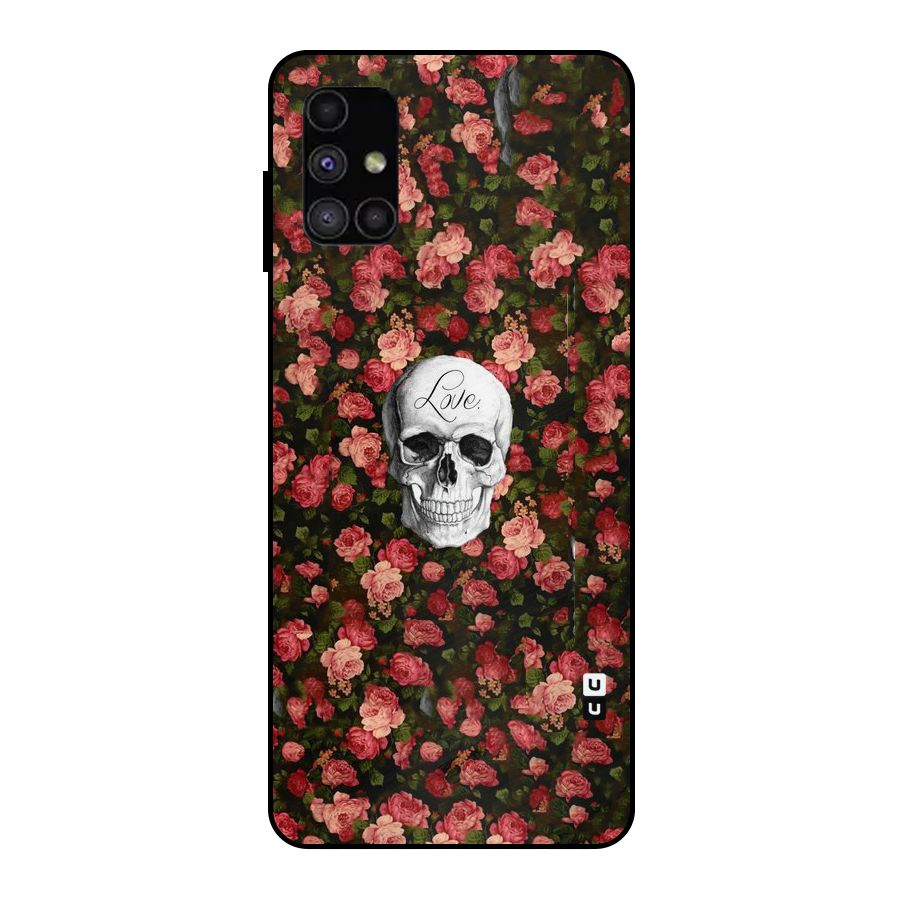 Floral Skull Love Metal Back Case for Galaxy M51