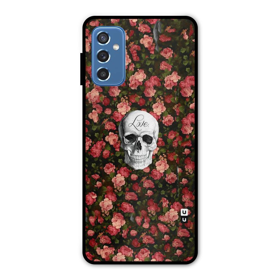 Floral Skull Love Metal Back Case for Galaxy M52 5G