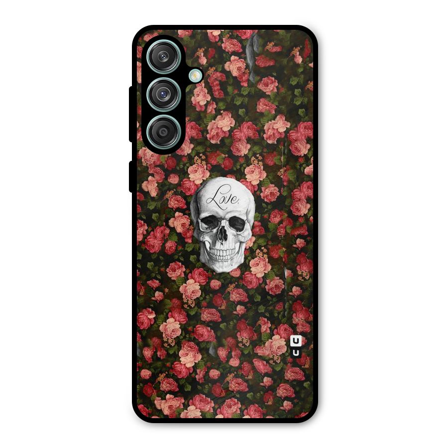 Floral Skull Love Metal Back Case for Galaxy M55 5G