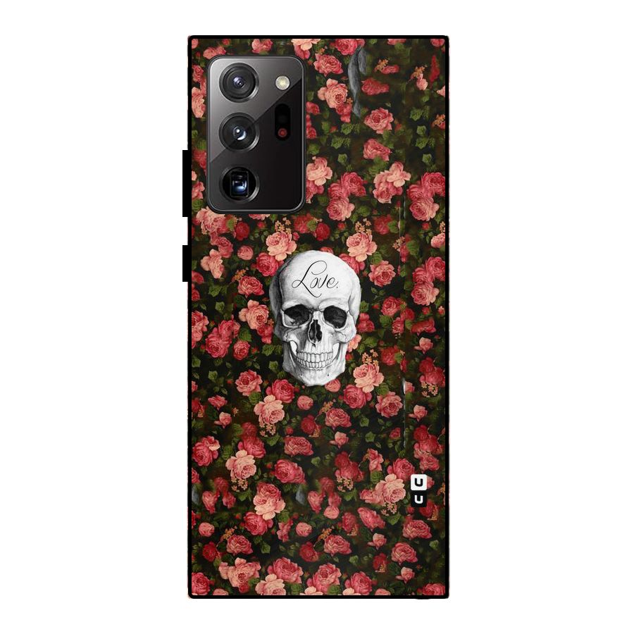 Floral Skull Love Metal Back Case for Galaxy Note 20 Ultra