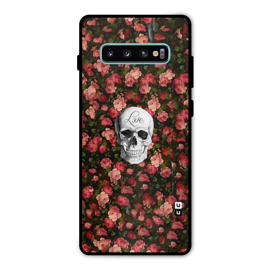 Floral Skull Love Metal Back Case for Galaxy S10 Plus