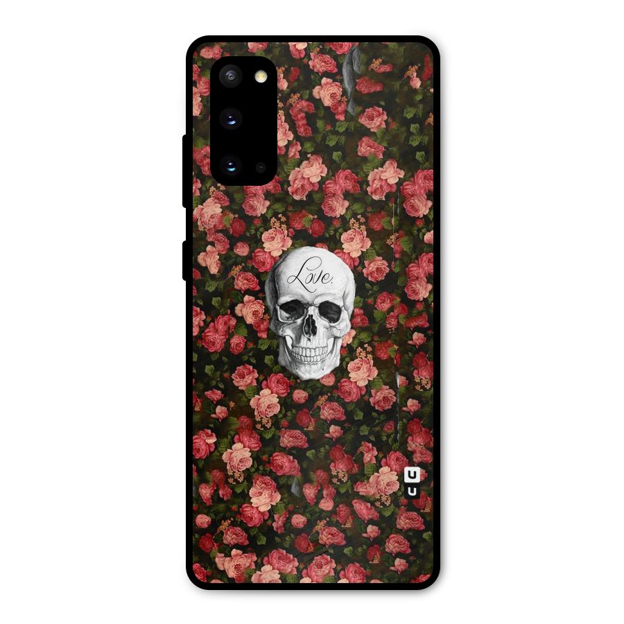 Floral Skull Love Metal Back Case for Galaxy S20