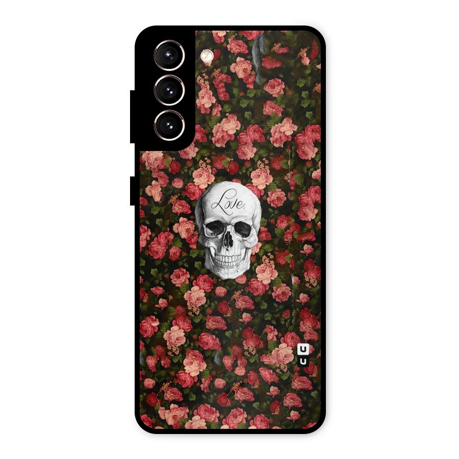 Floral Skull Love Metal Back Case for Galaxy S21 5G