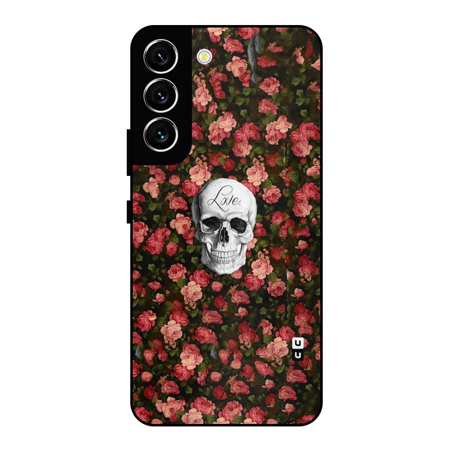 Floral Skull Love Metal Back Case for Galaxy S22 5G