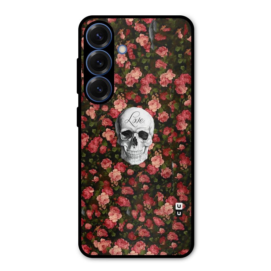 Floral Skull Love Metal Back Case for Galaxy S25