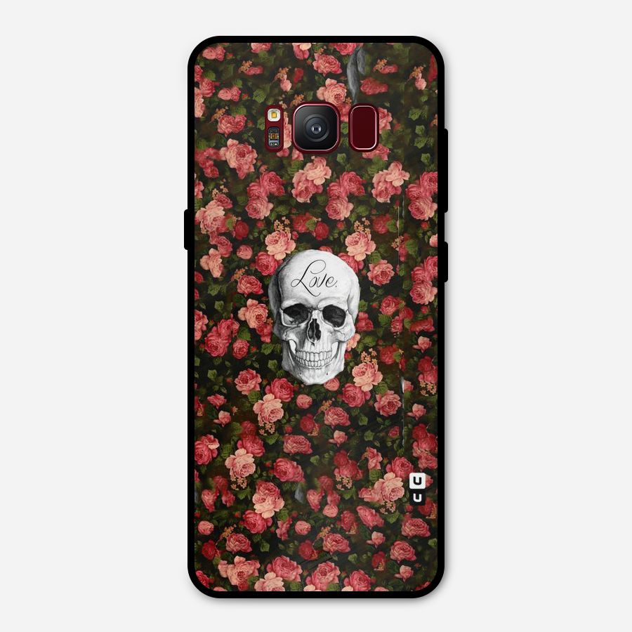 Floral Skull Love Metal Back Case for Galaxy S8