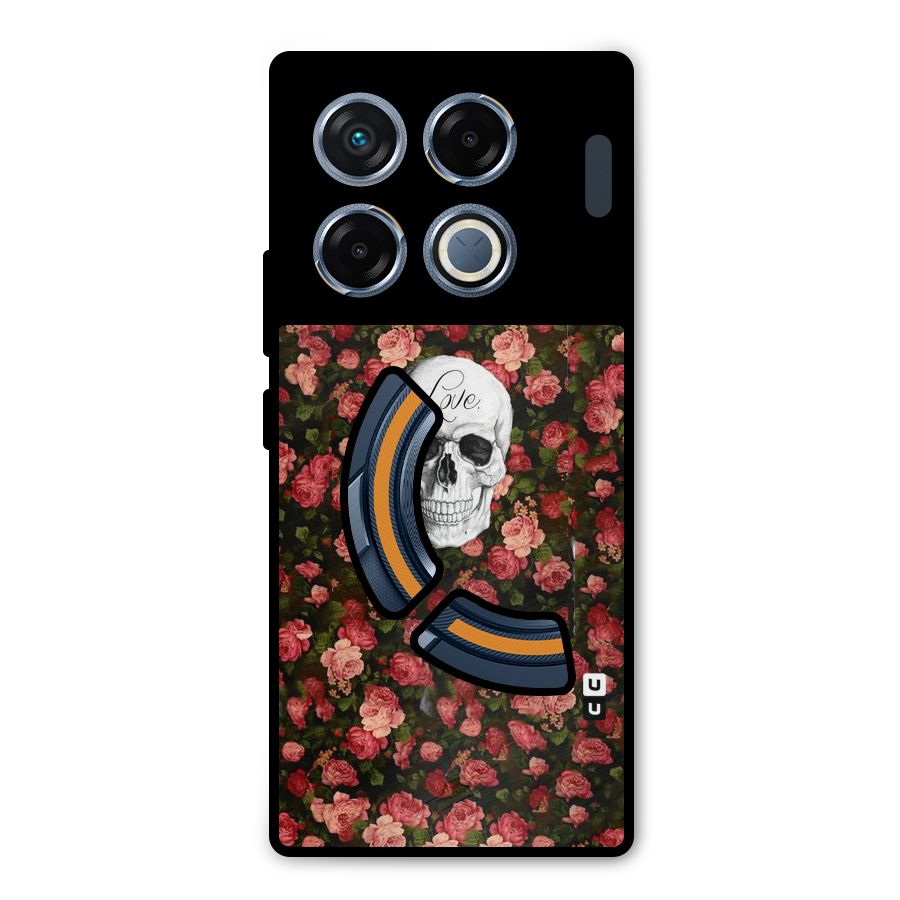 Floral Skull Love Metal Back Case for Infinix GT 20 Pro