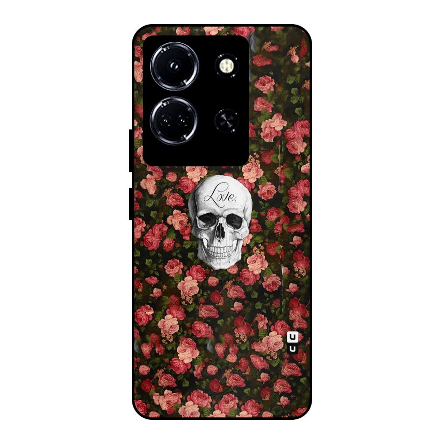 Floral Skull Love Metal Back Case for Infinix Note 30 5G