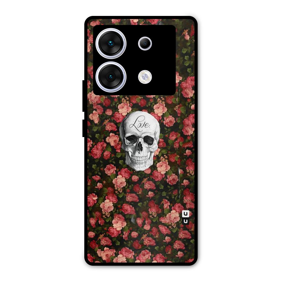 Floral Skull Love Metal Back Case for Infinix Zero 30 5G