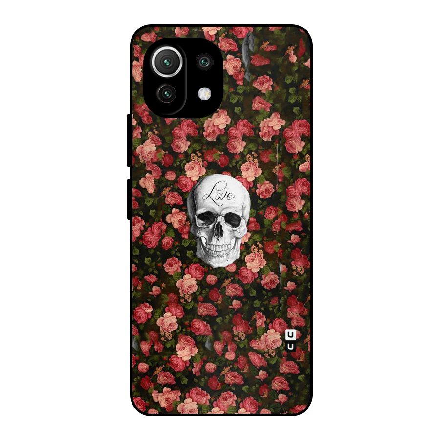 Floral Skull Love Metal Back Case for Mi 11 Lite NE 5G