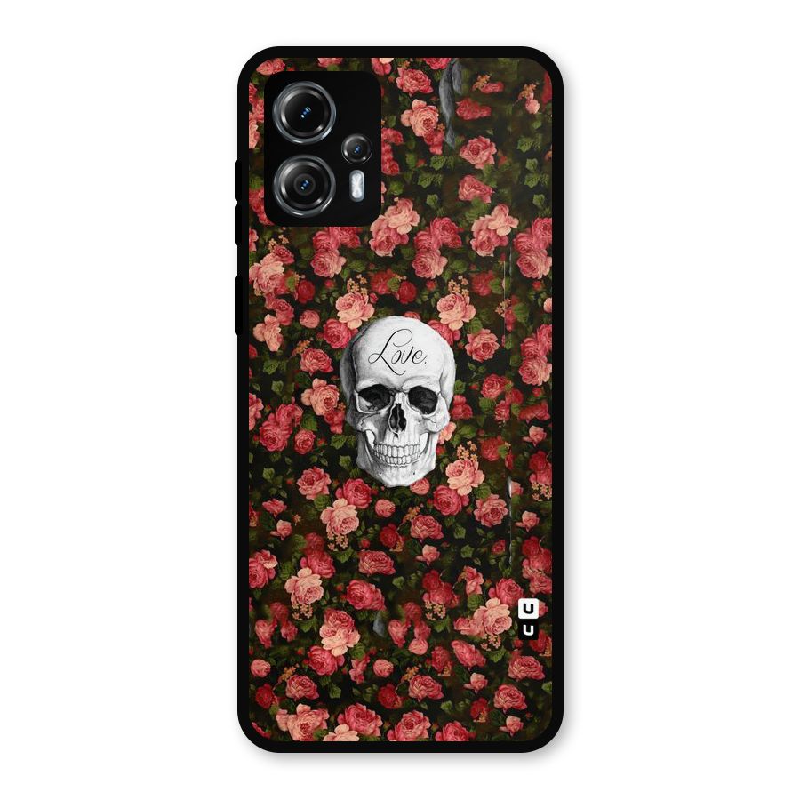 Floral Skull Love Metal Back Case for Moto G13